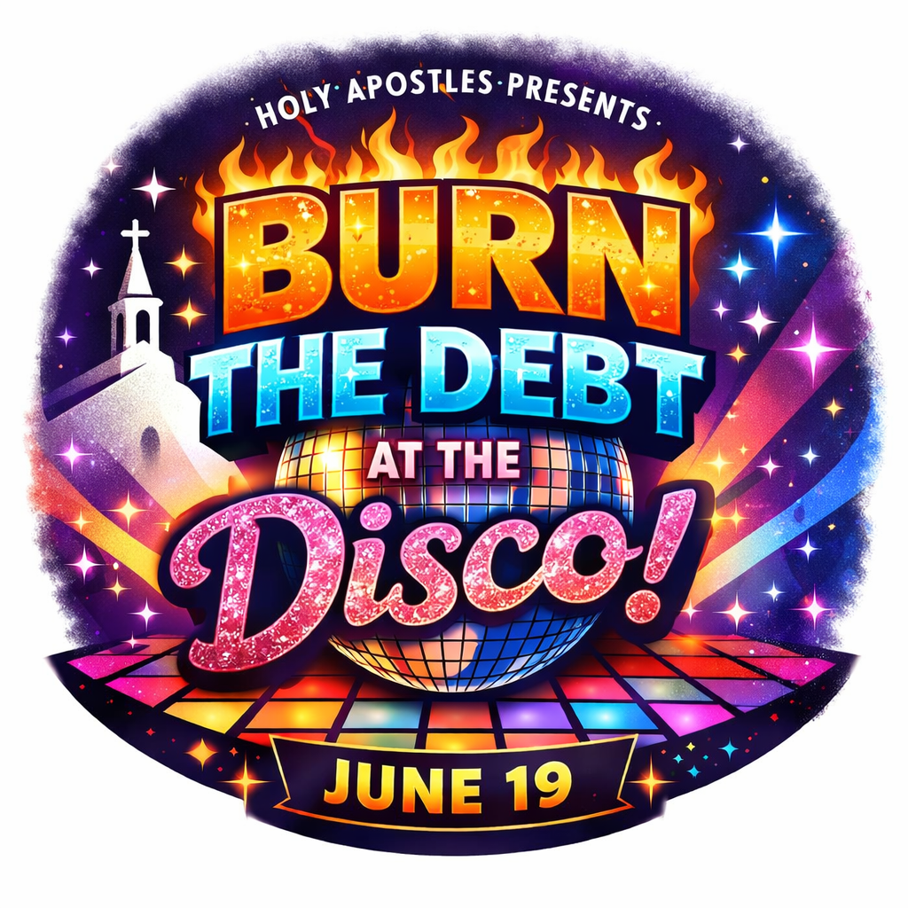 Burn the debt disco party logo